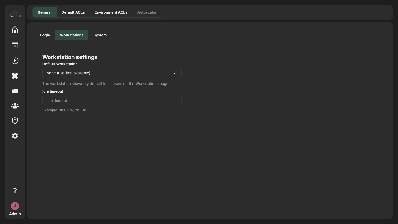 Workstation settings