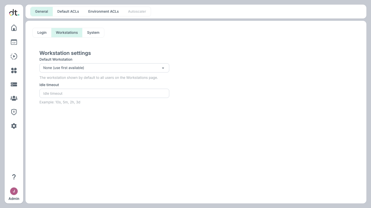 Workstation settings